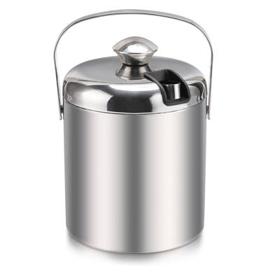 Oggi double wall ice bucket with hot sale flip lid and stainless ice scoop